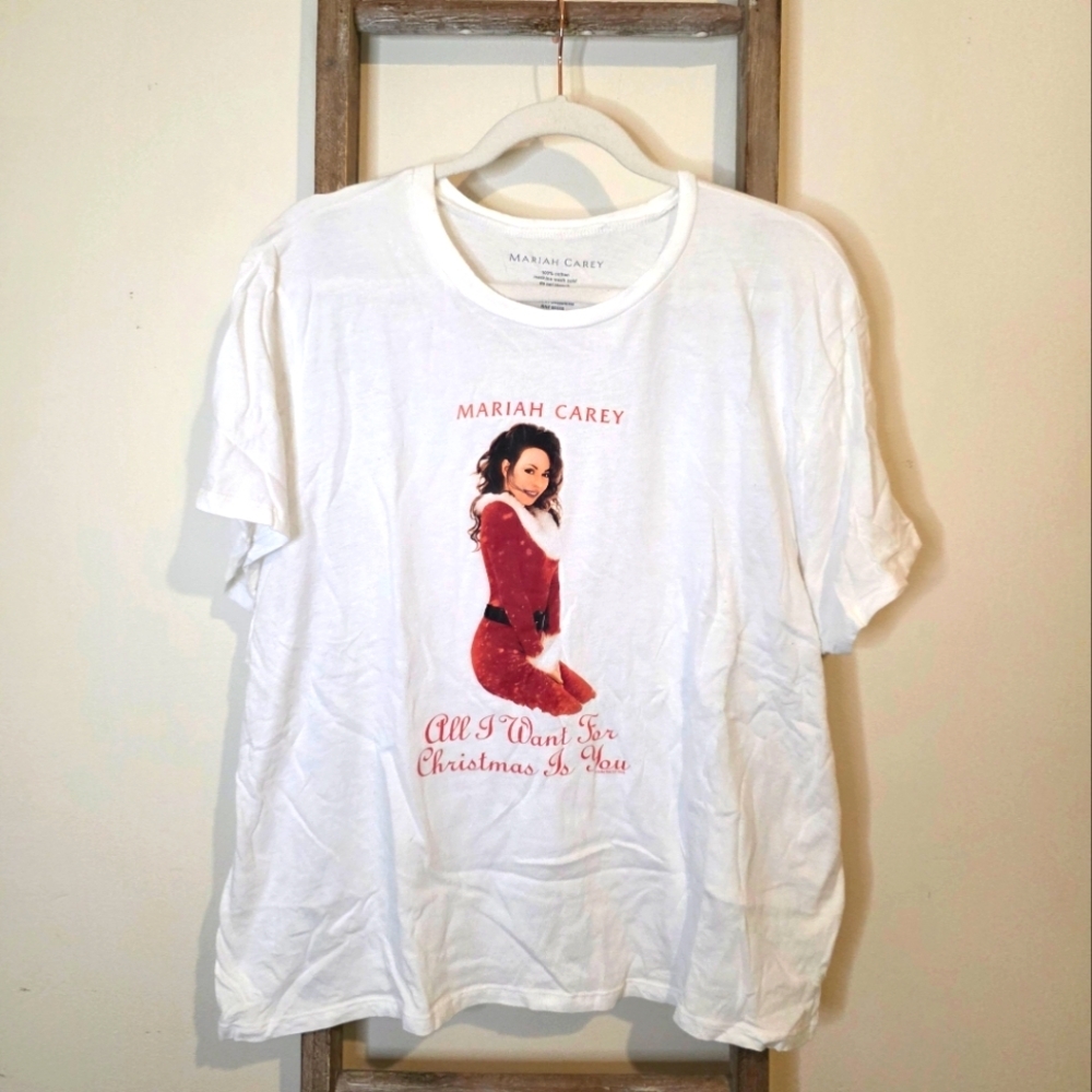 ⭐️40% Off⭐️ Mariah Carey All I Want For Christmas Graphic White T-shirt